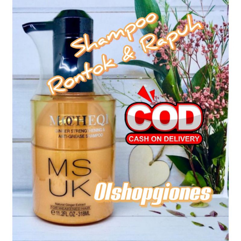 Shampoo Mocheqi Musk Ginger Anti Hair Loss Rambut Rontok keratin Vegan spa masker