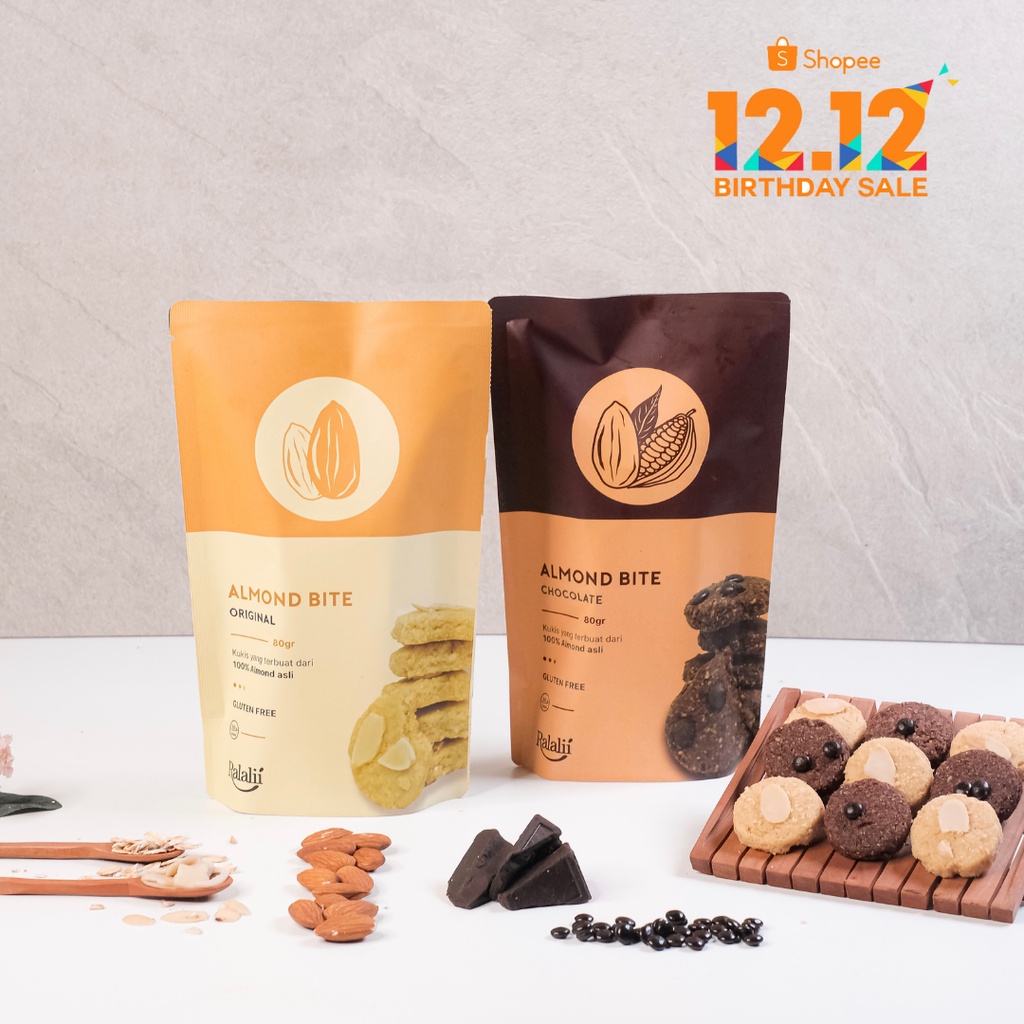 

Ralalii Almond Bite - Gluten Free Almond Cookies 2 Pilihan Rasa (Pouch)
