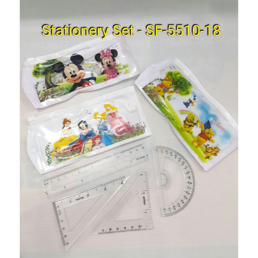 Stationary Set/Alat tulis anak/Pengaris Set 4 in 1 SF 5510-18 Promo