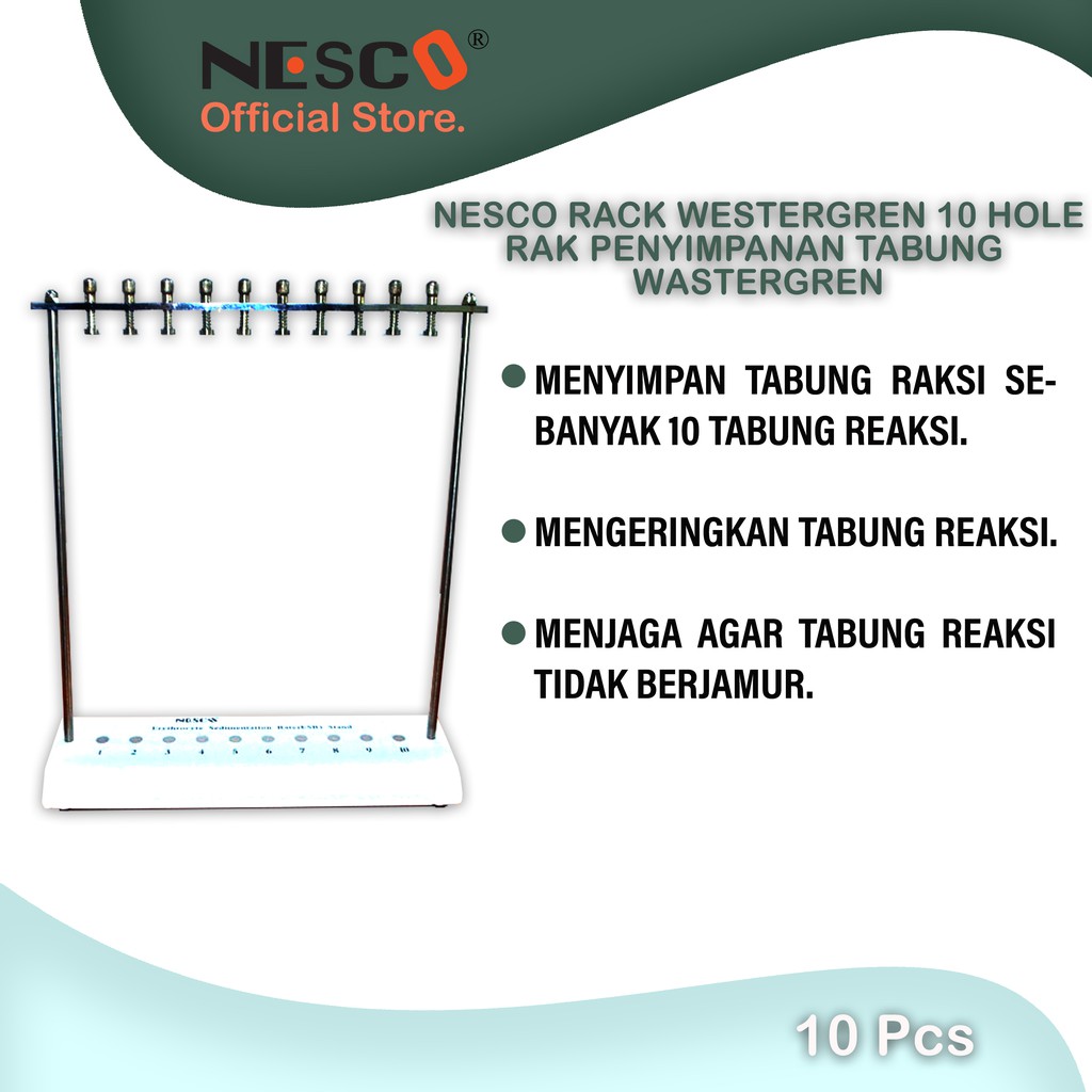 Nesco Rack Westergren 5-10 hole / Rak Penyimpanan tabung wastergren