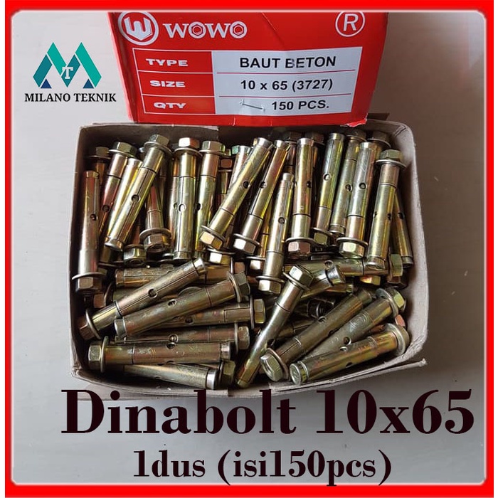 Dinabol 10x65- 3727(isi 150pcs) dinabolt 10mm x 65mm baut beton tanam dinding 10 mm