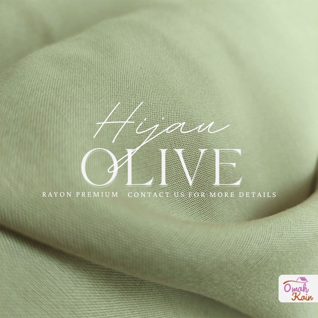 KAIN RAYON POLOS PREMIUM (TIDAK BERBULU, TIDAK NERAWANG,JATUH,ADEM DAN MEWAH)#omah kain-Hijau Olive