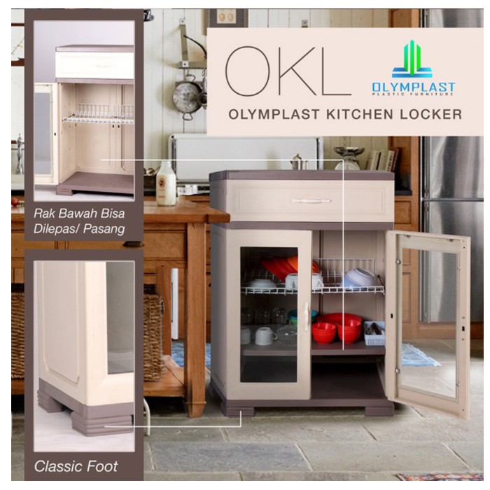 Rak piring plastik olymplast OKL Olymplast Kitchen Locker OKL