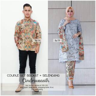 COUPLE SET BRUKAT FREE SELENDANG  MURAH SARIMBIT  BATIK  