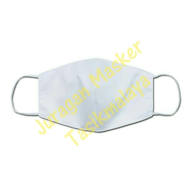 Masker Kain Katun Putih Polos Dewasa 2 Lapis 2 Layer 2 Ply Earloop, Makser Kain Motor Anti Debu9