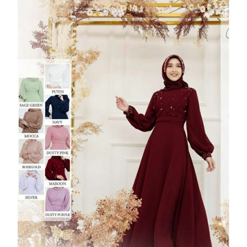 Gaun muslimah terbaru gaun termurah dress cantik gaun kondangan /gaun lamaran bisa riques ukuran