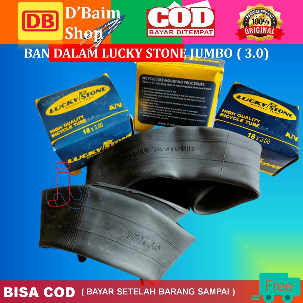 Ban Dalam sepeda Jumbo Atau Fat (18 x 3.0) Lucky Stone