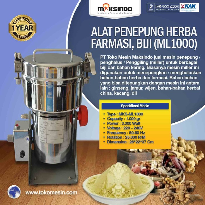 

Penepung Herba Farmasi Biji ML1000 J1