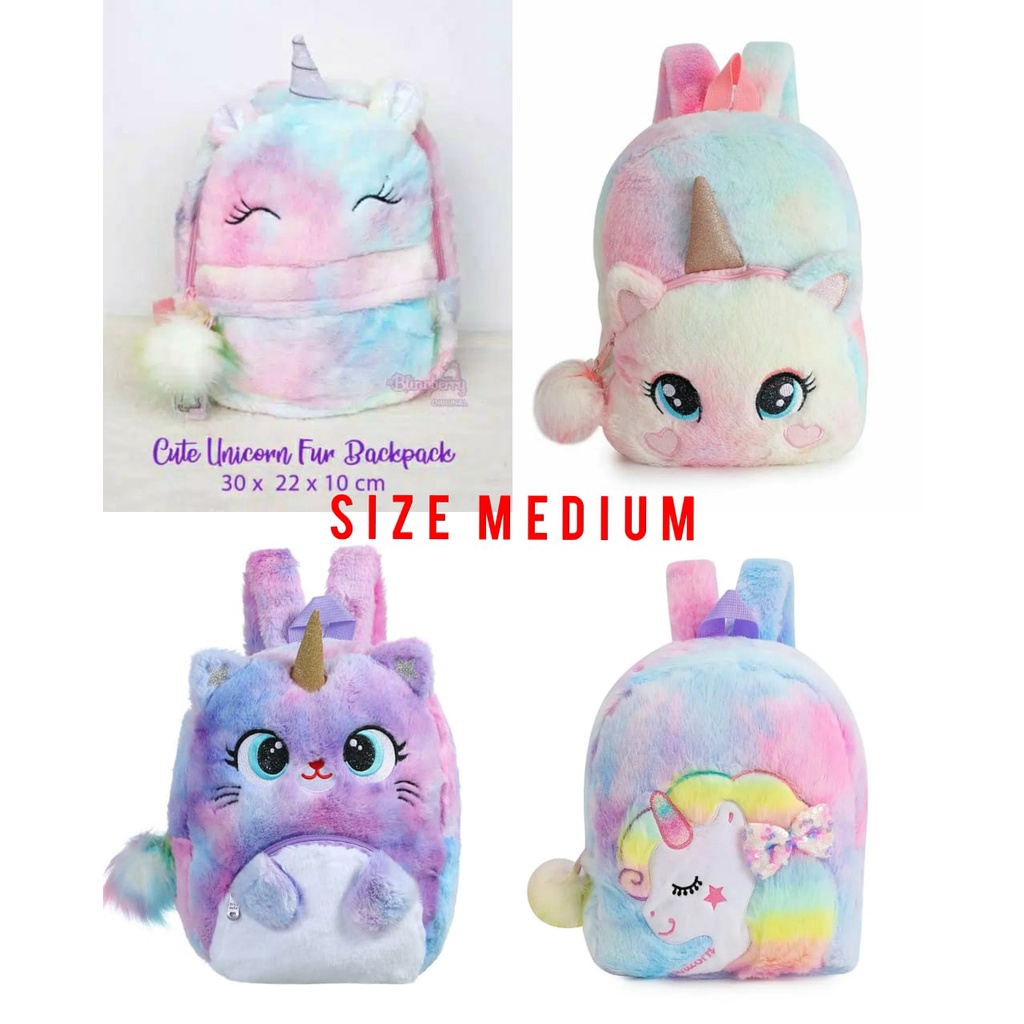 Tas ransel bulu Unicorn tas sekolah anak paud TK ransel unicorn berkualitas Tas Blingberry Original Tas Blingberry