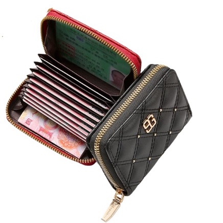 TASBLUE Dompet Kartu Wanita Mengimpor Kulit Mini Premium Slot Kartu Koin Ritsleting Korea D1040 Dompet Koin Bergaya