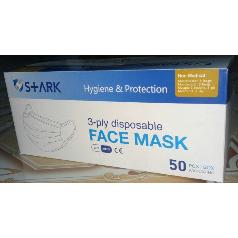 [ COD ] STARK FACE MASK 3-PLY DISPOSABLE 1 PACK (50pcs)