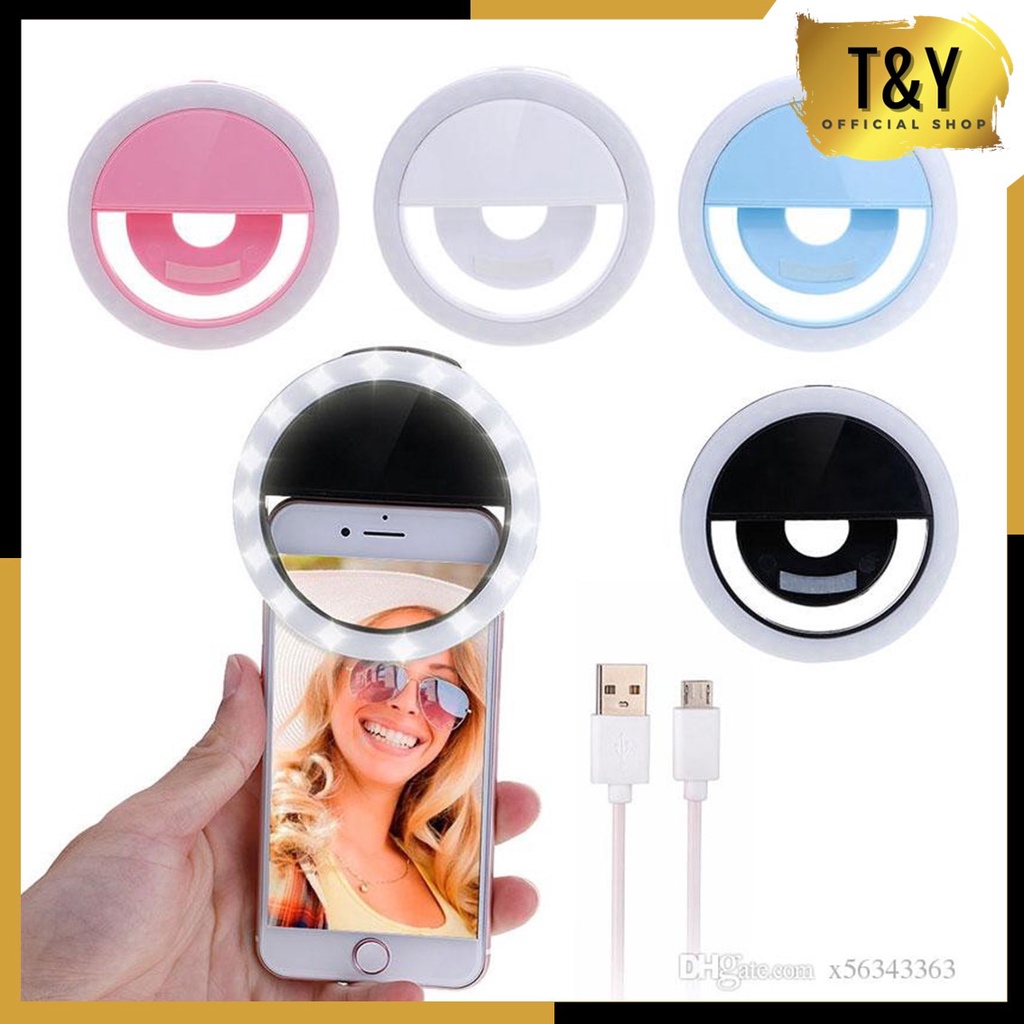 T&amp;Y Ring Selfie LED Lampu Selfie Bulat Untuk Kamera HP Mikro USB Ring Bulat