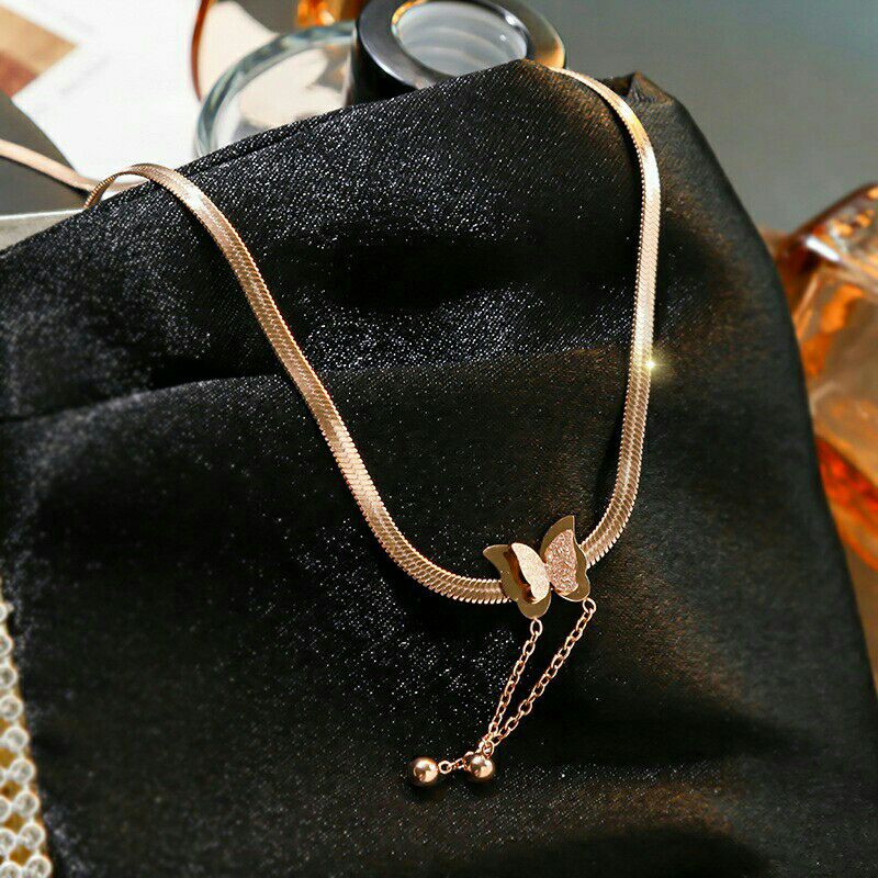 GG Kalung ButterFly Snake Chain Titanium#KL-125