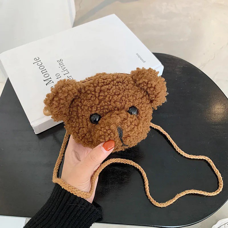 Tas Selempang Boneka Mini/ Tas Wanita Teddy Bear Mini/ Selempang Bulu