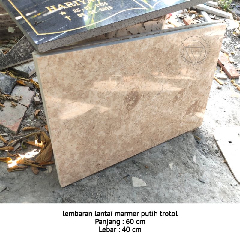 Murah Lembaran lantai batu marmer krem lokal tulungagung trotol 60x40 harga bijian murah
