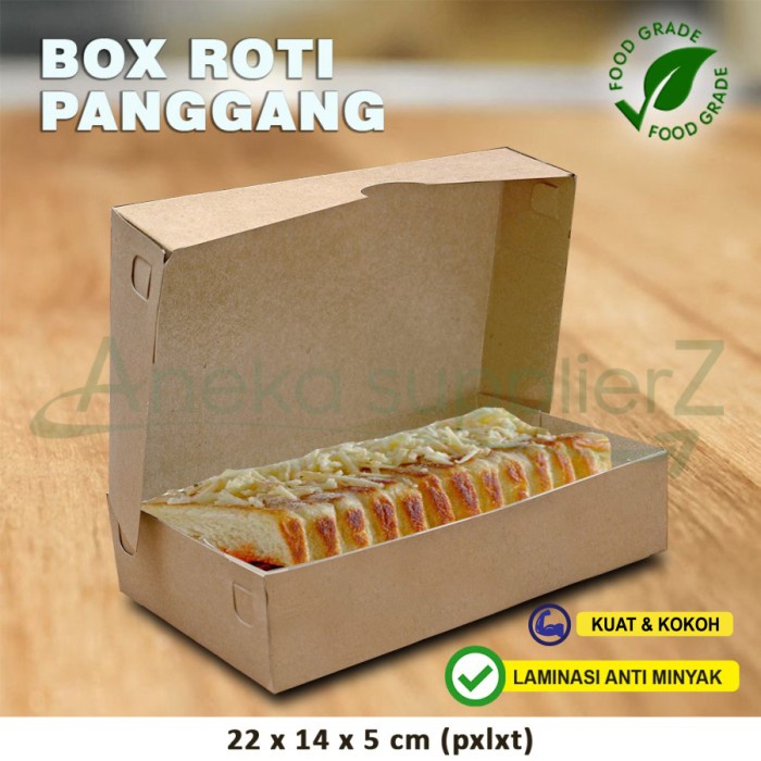 Box Ropang - Kotak Roti Panggang - Dus Ropang | KRAFT COKLAT - BRP1 (30 pcs)