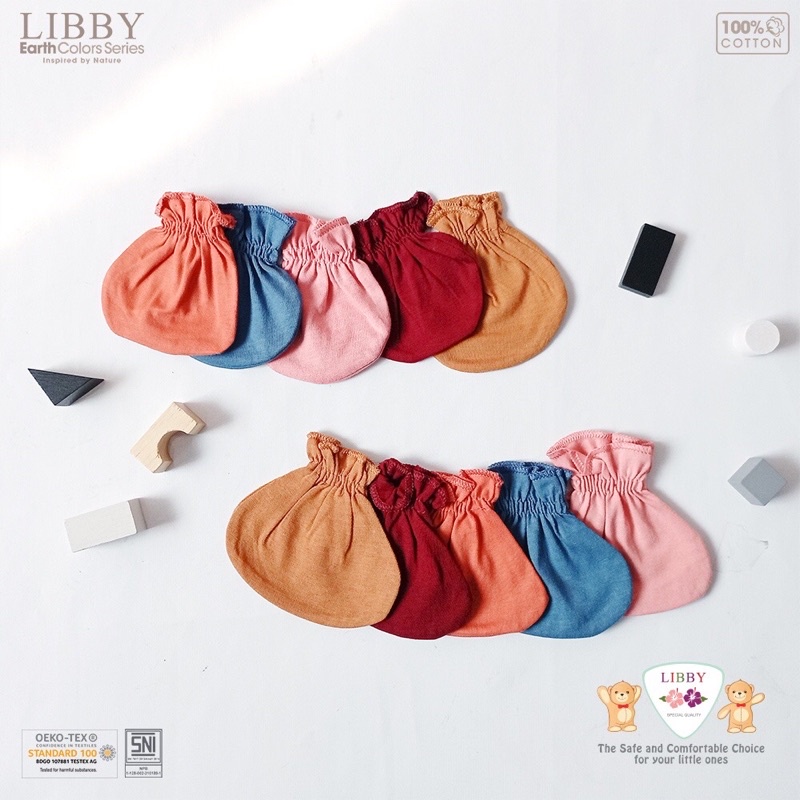 [1 Set] Sarung Tangan dan Kaki Bayi Libby Earth Colors Comfy Set Series