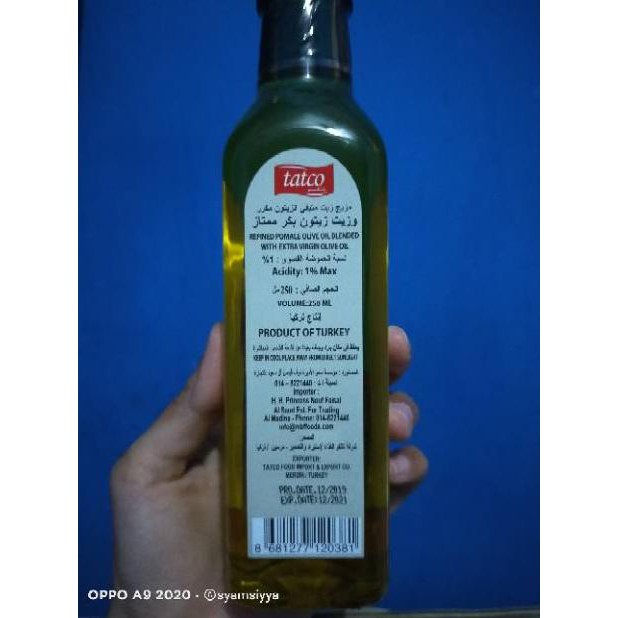 [H5] Minyak zaitun tatco 100% original botol beling made in turkey /virgin olive oil asli turki
