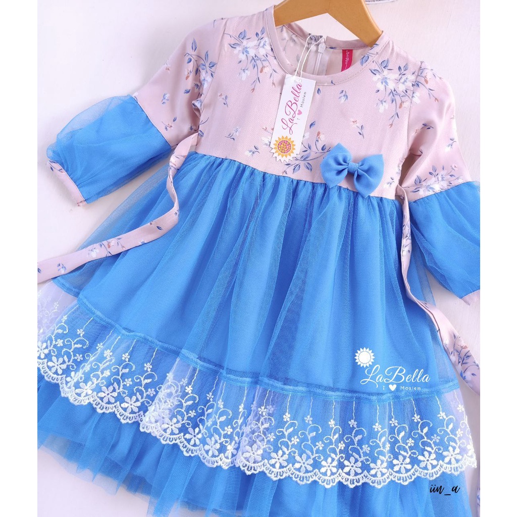 gamis bayi 3 bulan - 2 tahun set jilbab shienna putih pink salem biru ungu lilac tutu soft tulle luc