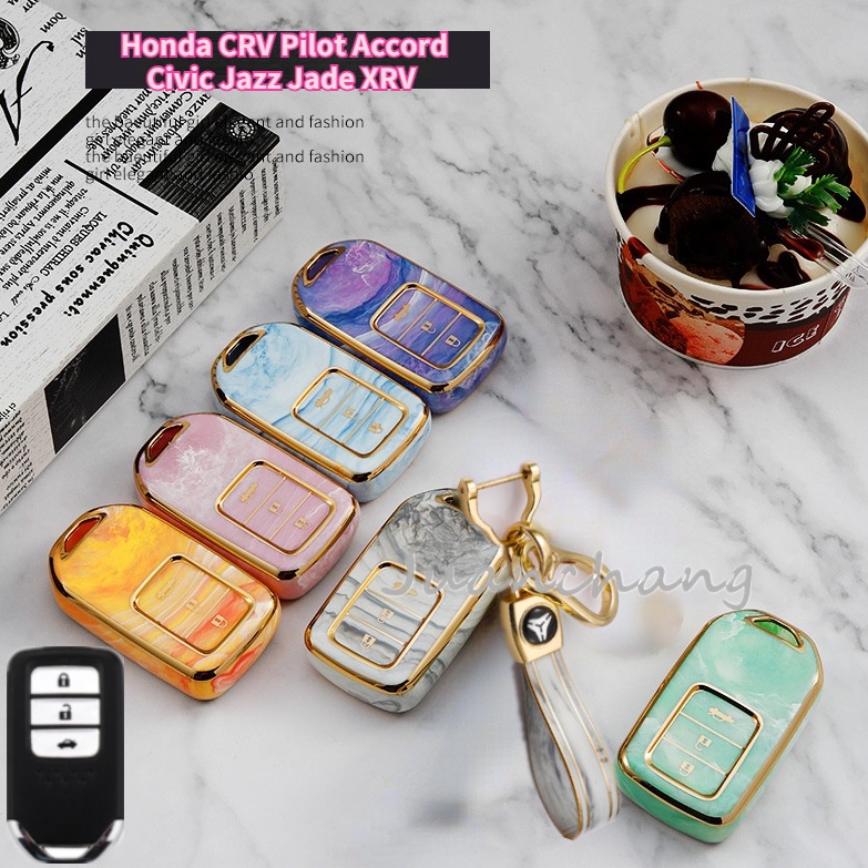 Case Kunci Remote Mobil Bahan TPU Warna-Warni Untuk Honda 2017 2018 19 CRV Pilot Accord Civic Jazz Jade XRV Fit HR-V