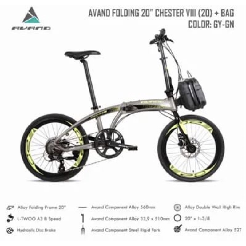 Sepeda Lipat 20" Avand Chester 8 VIII
