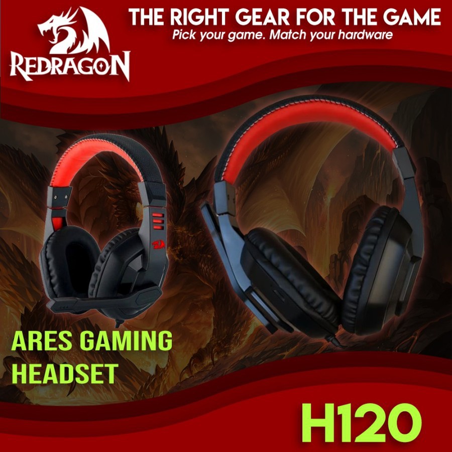 Headset Gaming Redragon Wired Audio Jack 3.5mm ARES H120