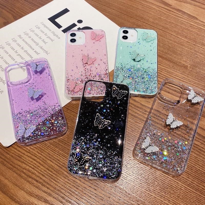 Case Oppo A16 A54 Case Motif Gliter Kupu Kupu Tpu Silikon Mewah Softcase Casing Handphone