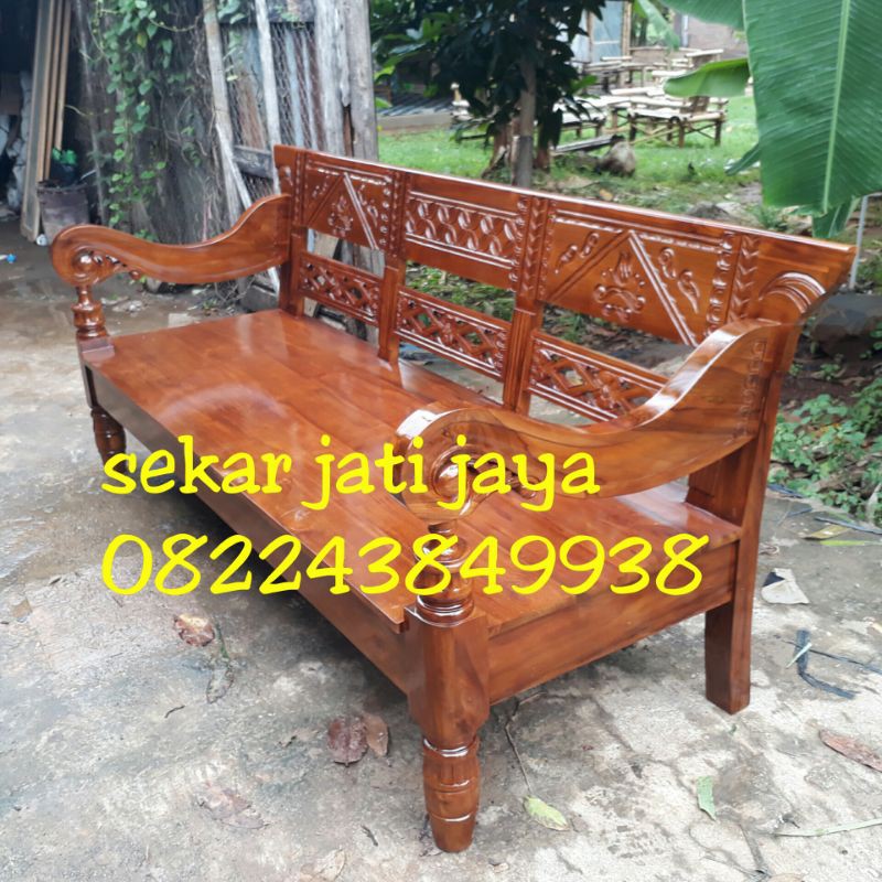 Bangku Kursi Teras Jati Minimalis Bale Bale Daybed Jawa Risban Antik Classik