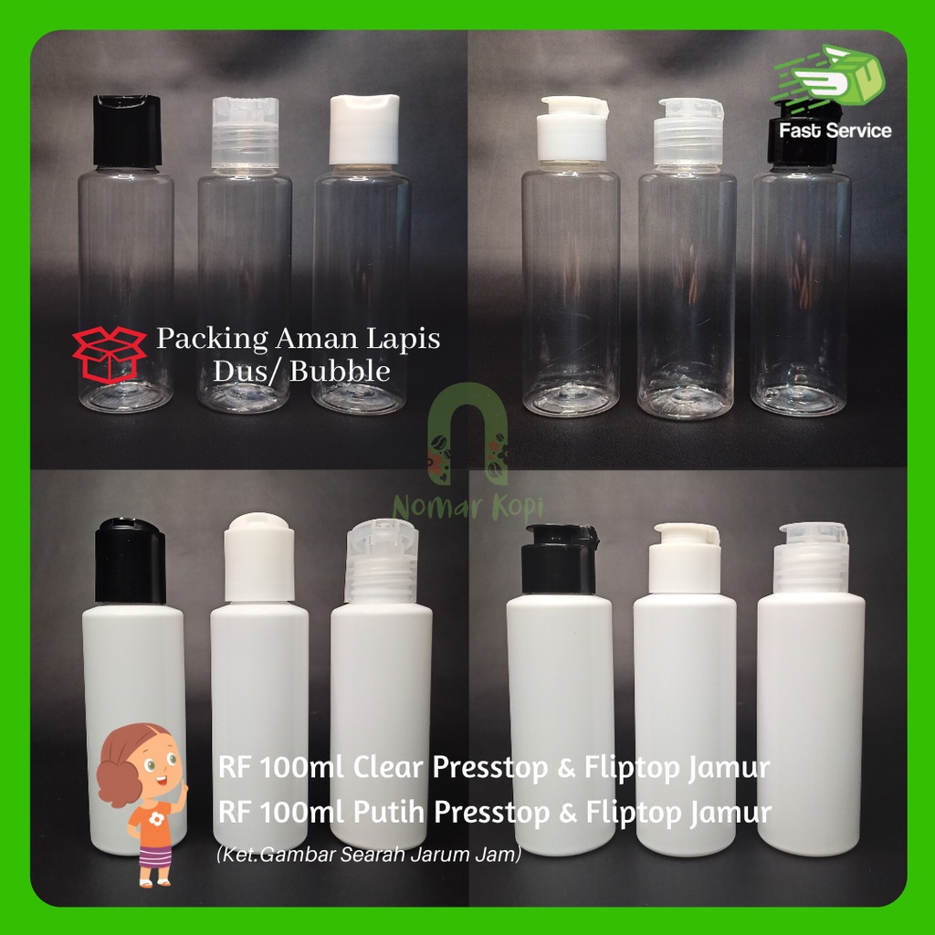 Botol 100ML BR PUTIH Fliptop