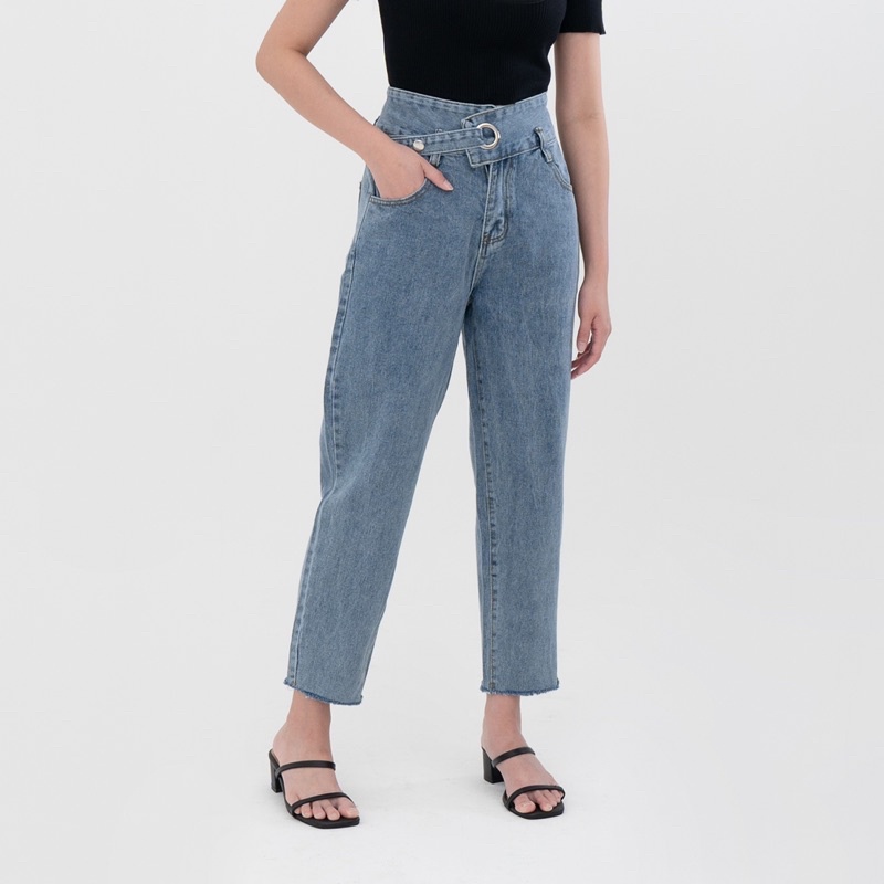 VIERLIN - Jeans 8236 - CELANA BOYFRIEND JEANS HIGH WAIST