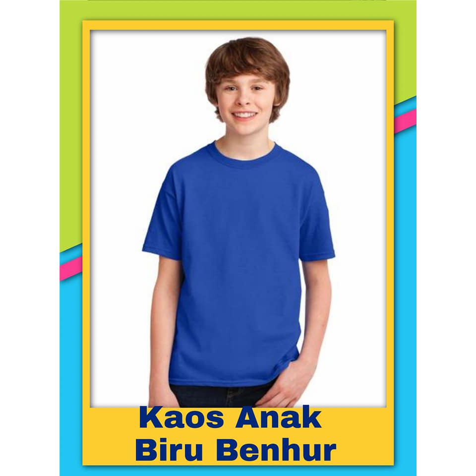 Kaos polos anak Biru Benhur - Oblong polos anak Biru Benhur - KAOS ANAK - KAOS POLOS ANAK