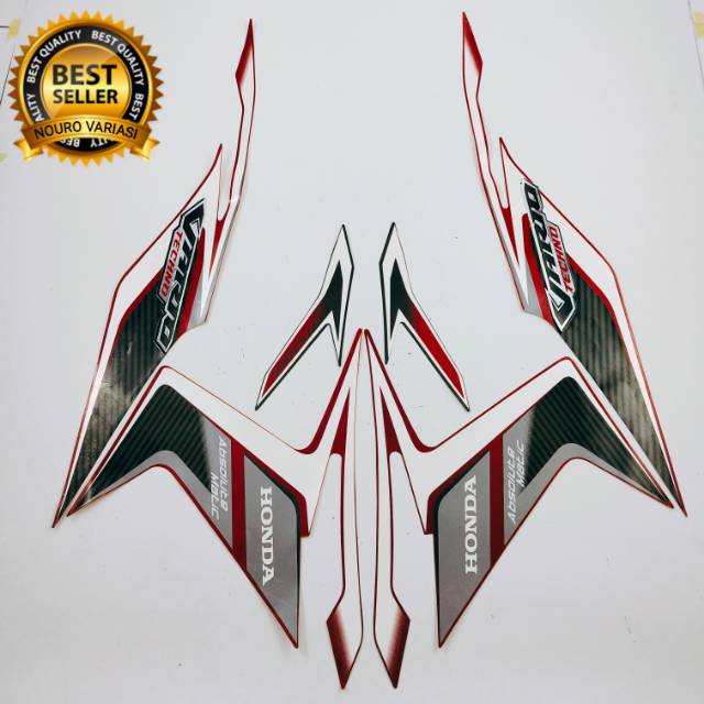 striping honda vario techno 110 karbu 2011 2012 merah standar stiker motor