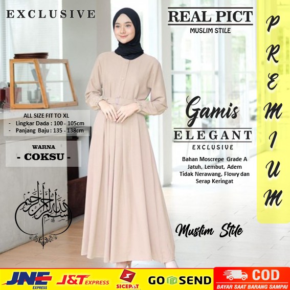 Gamis Terbaru 2021 Baju gamis Remaja Modern Kekinian Polos Hitam
