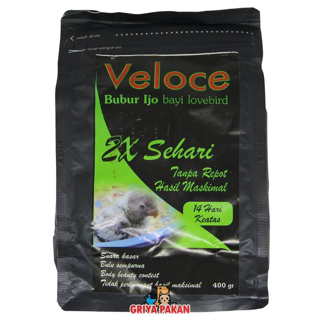 Bubur Veloce / pakan lolohan loloh ijo bayi burung lovebird