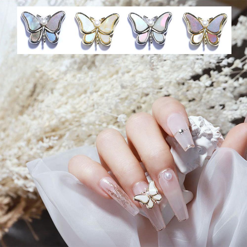 Mxbeauty Kupu-Kupu Kuku Berlian Imitasi Warna-Warni Paduan Pesona Fritillary Shiny Nail Aksesoris DIY Nail Art
