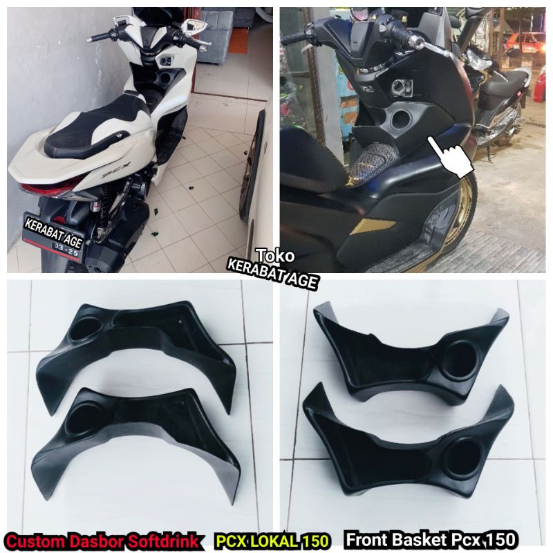 Pcx 150 aksesoris Keranjang Variasi Custom Dashboard Softdrink Modifikasi fiberglass pcx basket