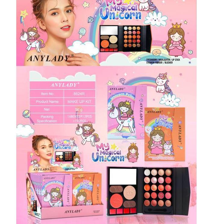 [Per Pc] AnyLady My Magical Unicorn Make Up Kit Eyeshadow Glitter Highlighter Blusher 8624R