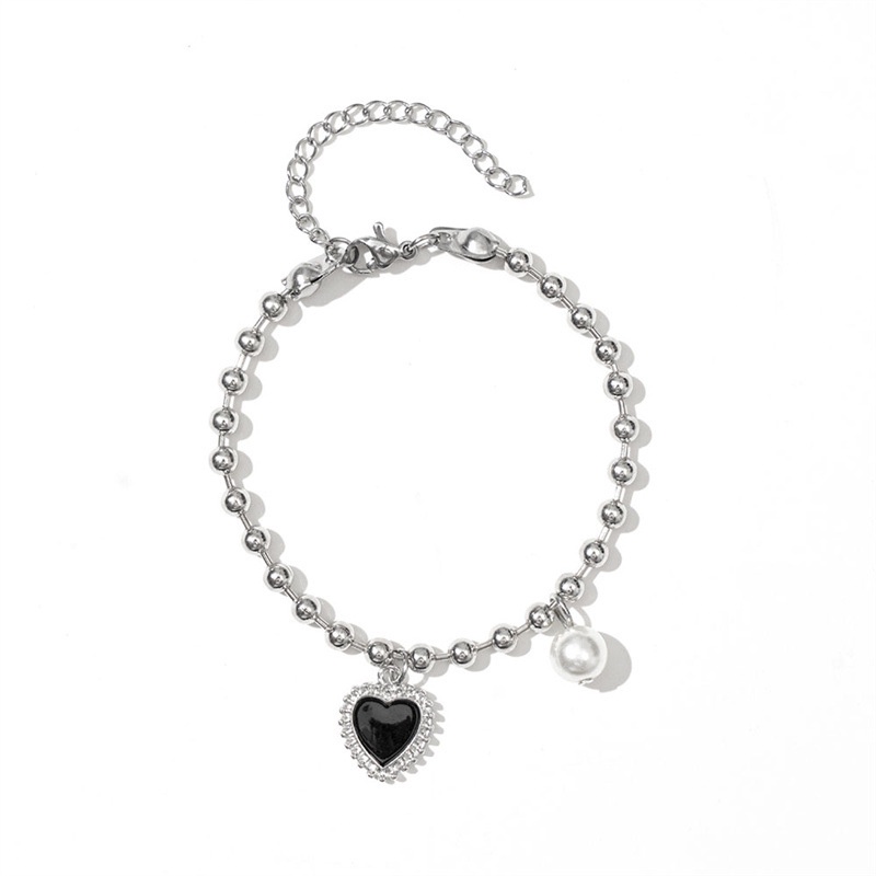 Gelang Mutiara Bentuk Hati Butterfly Warna Silver Gaya Retro Korea Untuk Wanita-27