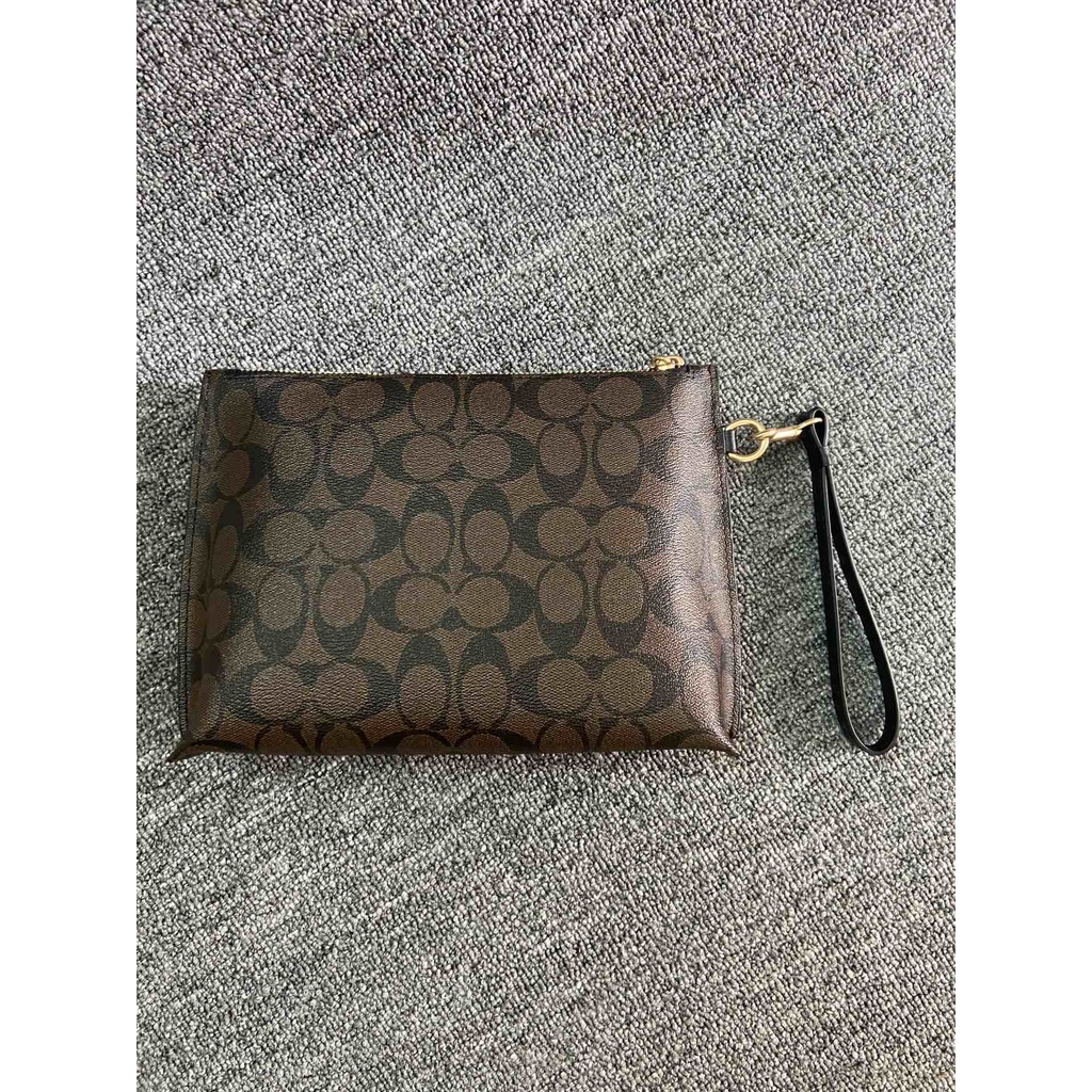 （Shopee Live）1391-7  1391  coach cowhide with PVC material men and women clutch wrist bag  snb