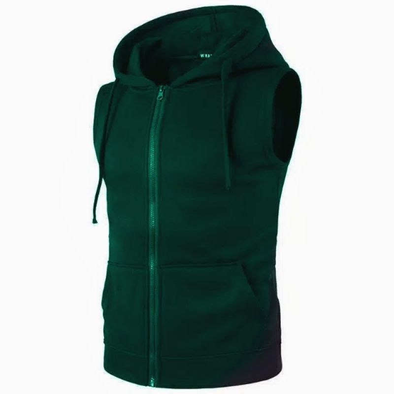 Rompi pria-wanita hoodie vest zipper cuple