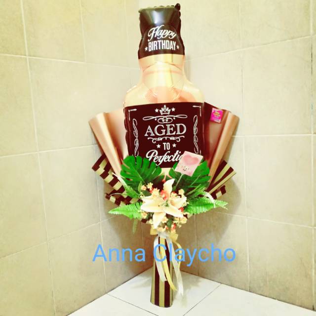 Buket bunga with jumbo balon foil