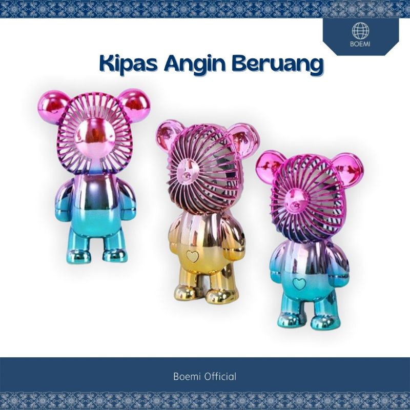 Kipas Angin Mini Portable Beruang Kipas Mini Beruang Kipas Angin Karakter Kipas Angin Meja Kipas Tan