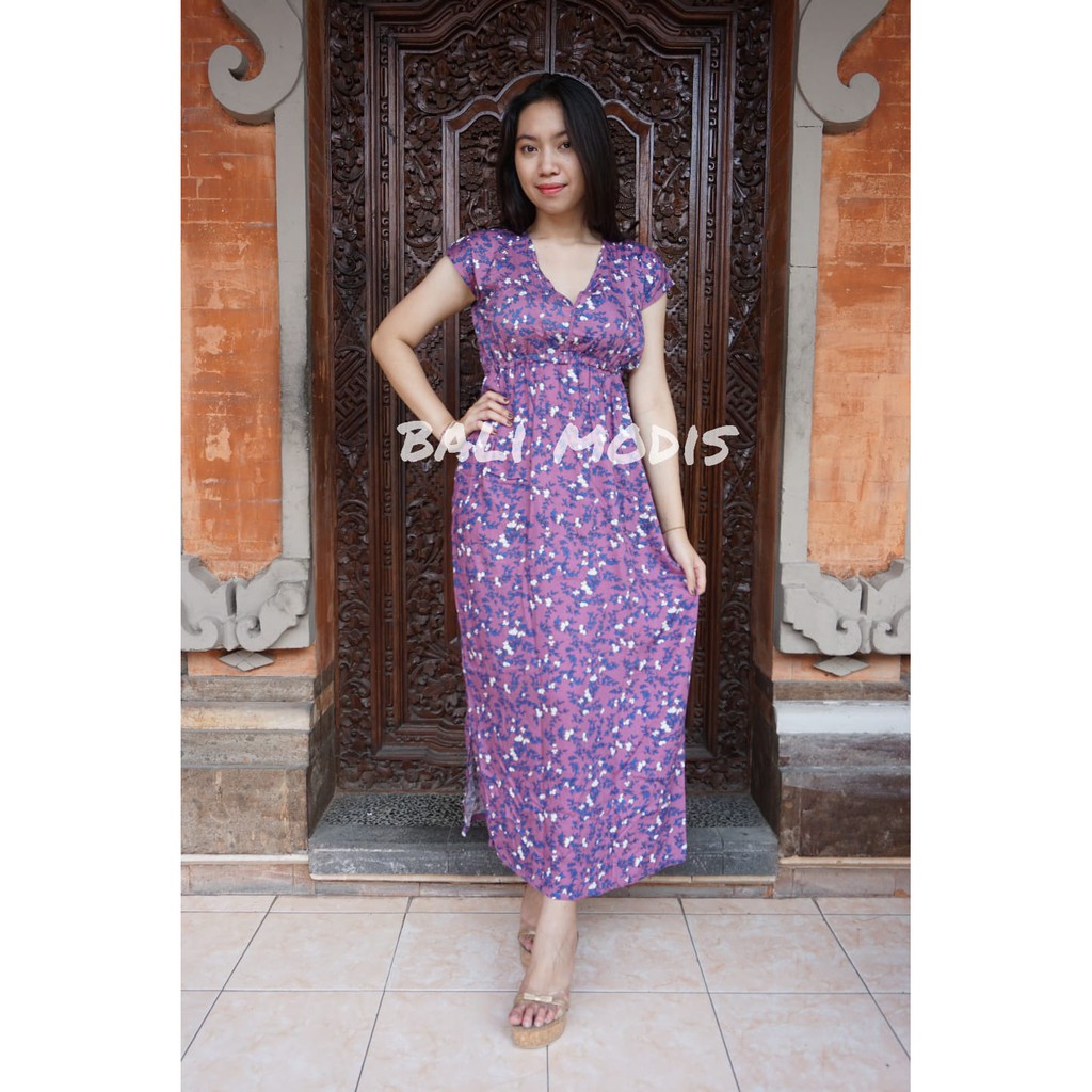 DASTER MANOHARA PANJANG MOTIF BUNGA RANTING DRESS BALI