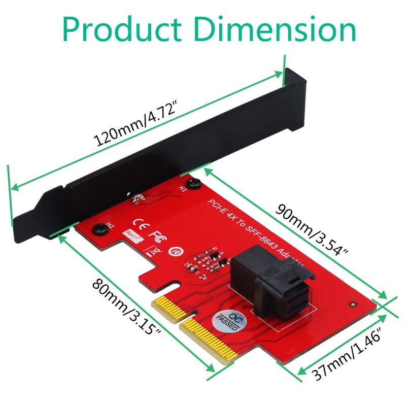 Modul Adaptor btsg SFF 8643ke PCIe 4X 2.5 Inch U.2 PCIe-NVMe 36-Pin SSD Converter