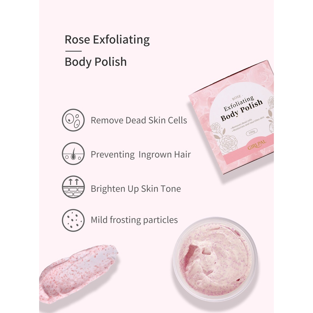 (READY) GIRLPAL Body Polish Scrub Brightening Rose Body Scrub 100gr