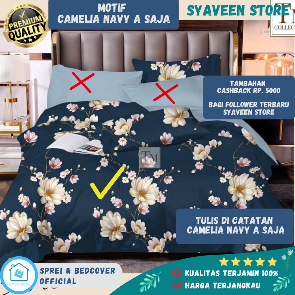 Sprey Bedcover Set Sarung Kasur Bantal Tidur Guling Seprey Homemade 120x200 160x200 180x200 Sprei 10