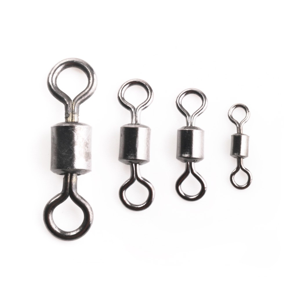 HENGJIA 50Pcs/Bag Pancing Rolling Swivel Fast-lock Snap Ball Bearing Fishing Connector Swivel Clasp Fishing Gear