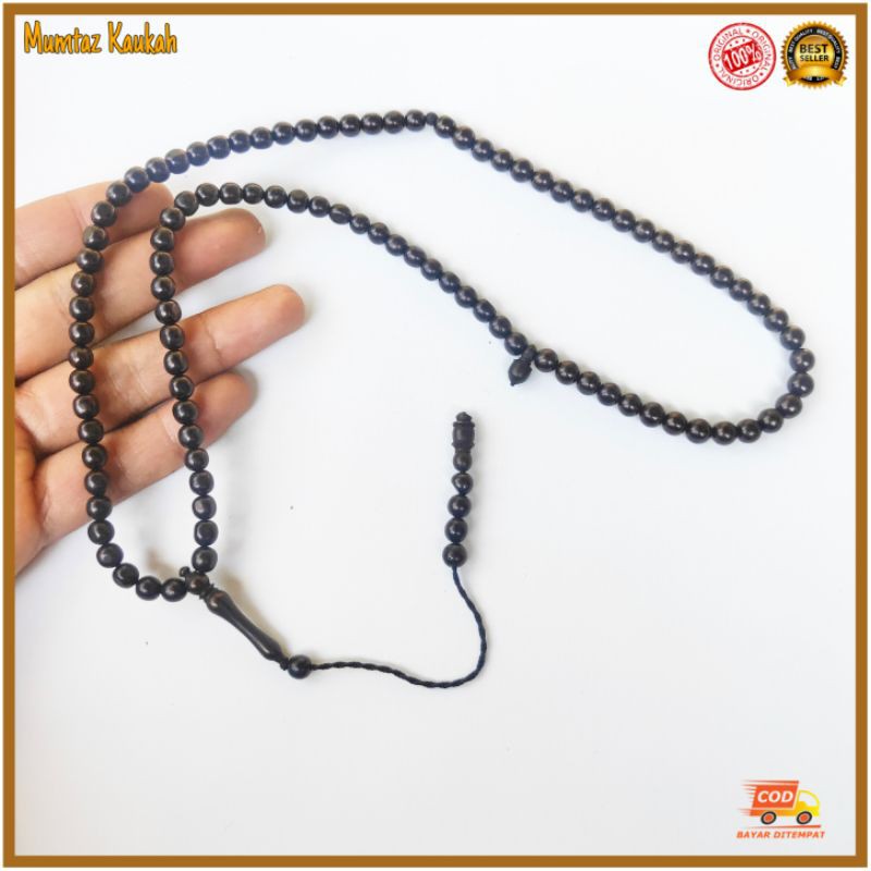 Tasbih kokka kaukah 99 butir 6mm polos hitam original kaoka kauka kaokah