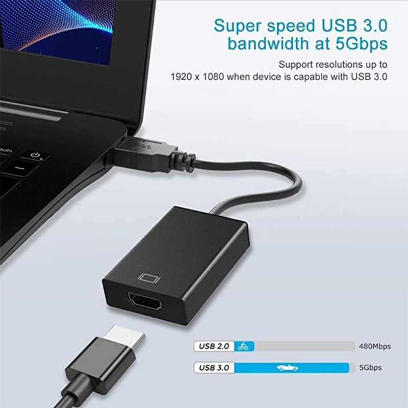 Cre 1080P USB 3.0 to Converter Adapter Grafis Untuk Proyektor Laptop