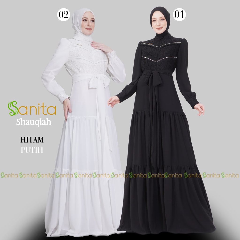 Dress SHAUGIAH / SHAUQIAH BY SANITA ORI Gamis Syari Kekinian BestSeller Terlaris Termurah Original B